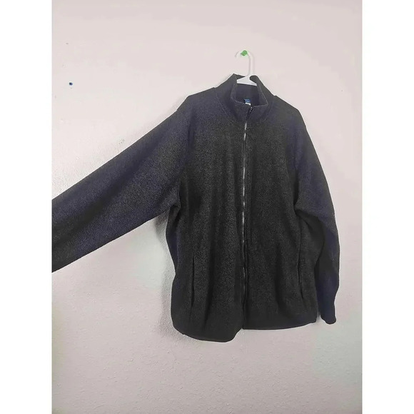 Old Navy Grey Zip-Up Fleece Jacket Full-Zip Long Sleeves 3XL - Picture 2 of 8
